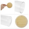 Unique Bargains with Bamboo Lid Decorative Jars Wood Color Clear 1 Pc - 4 of 4