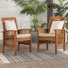 Solid Wood Slat Back Side Outdoor Chair Cushions Set Of 2 With Cushions-Cuddlewood - 2 of 4