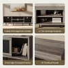 Bestier Mid-century Modern Tv Stand For 70" Tv ,media Console With Natural Rattan Sliding Door - 3 of 4