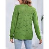 Coolmee Women's Long Sleeve Cardigan Sweaters Hallow Out Midweight Crochet Button Up Fashion Cardigan Outfits - 3 of 4