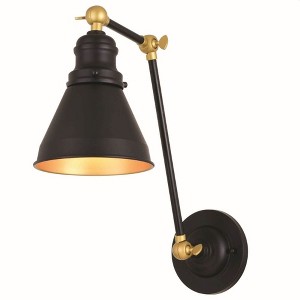 Vaxcel Alexis 1 - Light Swing Arm Lamp in  Oil Rubbed Bronze/Satin Gold - 1 of 4