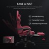 GTPLAYER Pro Gaming Chair with Footrest, Dual Bluetooth 5.1 Speakers PVC Leather Recliner, Winered - image 4 of 4