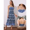 INSPIRE CHIC Women's Summer Spaghetti Strap A-Line Flowy Smocked Midi Boho Floral Sundresses - 2 of 4