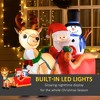 Whisen 6.5FT Long Christmas Inflatables Outdoor Decorations Santa Claus on Sleigh, Reindeer and Snowman with LED Lights - Red - 3 of 4