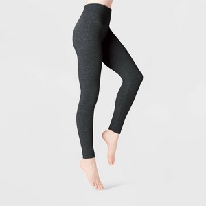 Women's High Waist Cotton Seamless Fleece Lined Leggings - A New Day™ - 1 of 2