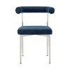 HomeRoots Set of Two Blue And Silver Upholstered Polyester Open Back Dining Side Chairs - 4 of 4