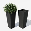 2 Pack Large Planters for Indoor Plants, Plant Pots All-Weather Use with Drainage Holes for Porch, Patio, Backyard, Black - 4 of 4