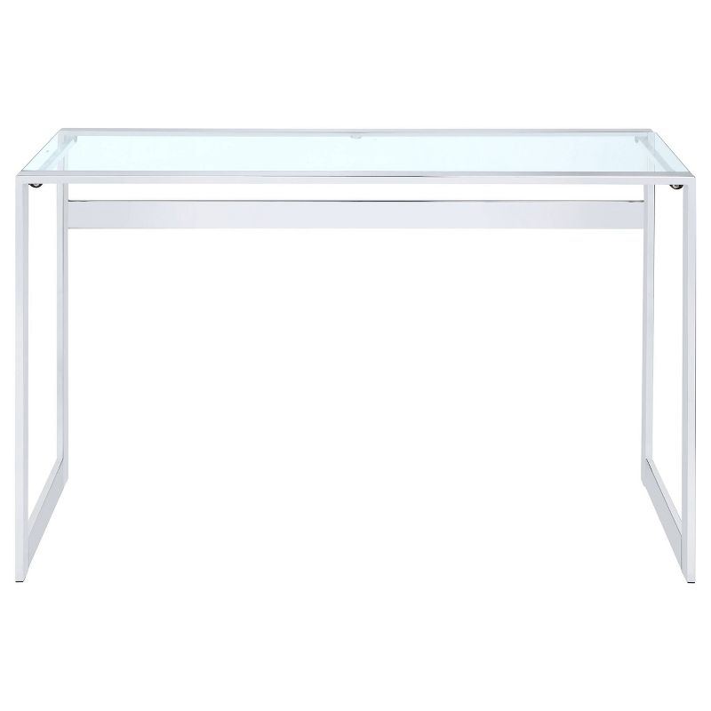 Hartford Minimal Glass Top Writing Desk Chrome - Coaster, 4 of 10