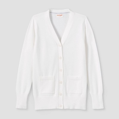 Girls' Long Uniform Cardigan - Cat & Jack™ White S : Target