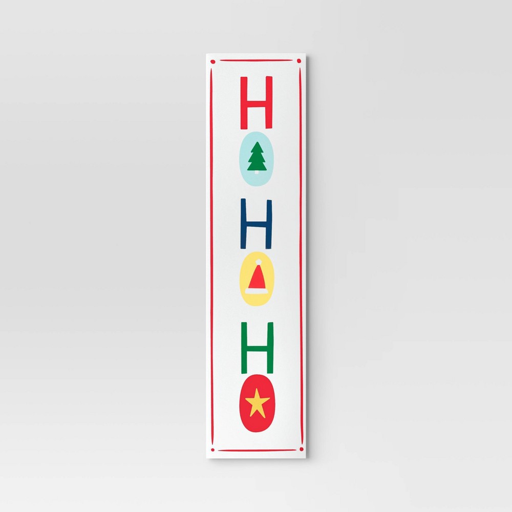 Reversible 'Santa Stop Here' to 'Ho Ho Ho' Wood Christmas Porch Leaner and Greeter Red/White - Wondershop