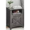 Nightstand with Barn Door, Storage Bedside Table with Open Compartment, Misty Gray, 132 - lb Capacity - 2 of 4