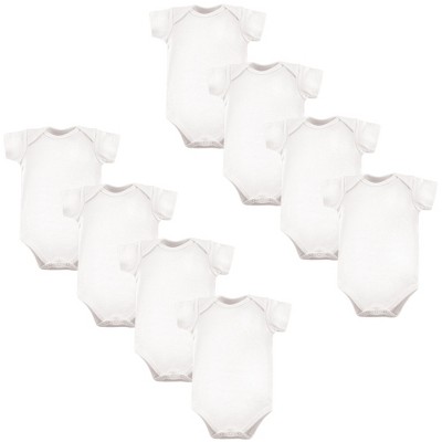 Image of Luvable Friends Cotton Bodysuits 8Pk, White, 0-3 Months