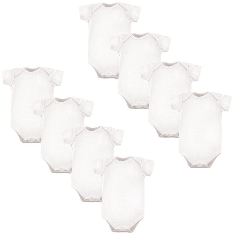 Luvable Friends Cotton Bodysuits 8Pk, White, 1 of 3