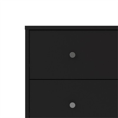 Sleek Portland Black Engineered Wood 3-Drawer Horizontal Dresser