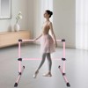 NAYSAYE 4FT Ballet Barre Freestanding Adjustable Double Bar for Home Dance Practice, Pink, 48"*30"*46" - 2 of 4