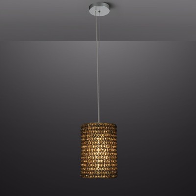 CityFurn 2-Light Cylinder Pendant Light with Crystal Glass