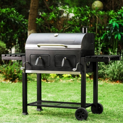 Captiva Designs Extra Large Charcoal Grill Cooking Area E02GR005 BBQ Outdoor Cooking Dual Tray System