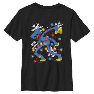 Boys Poppy Playtime Huggy Wuggy Christmas Lights T Shirt - 1 of 4