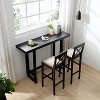 CIPACHO Bar Chair Counter Height Stool with Backrest, Padded Seat & Footrest, Wood Kitchen Island Chair, Vintage Dining Room Chair for Home, Pub,Black - 4 of 4