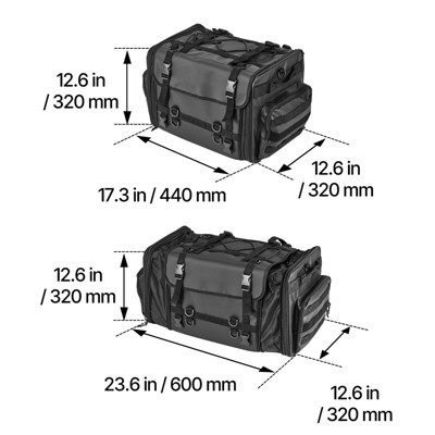 HBEZON Expandable 40-60L Motorcycle Tail Bag with Waterproof Rain Cover, Foldable Design, Shoulder Straps, Pocket and Elastic Cord — фото 7