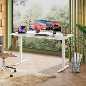 GALAXHERO Electric Adjustable Standing Desk with Memory Settings and Whole Piece Top, Computer Desk for Home Office, 55" x 28", White - 1 of 1