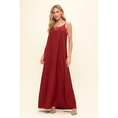 West K Women's Carla Maxi Dress - Large - Cranberry