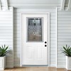 Lirago Decorative Glass Fiberglass Front Doors 36  inch  x 80  inch  with Vinyl Frame Brickmould Left Hand Inswing 2 Panel Design - 3 of 4