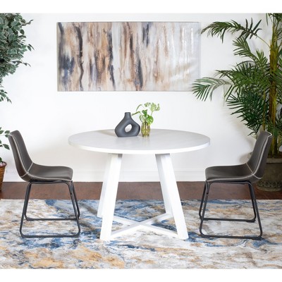 NicBex 3 Piece Dining Table Set for 2 People Modern Kitchen Table with 2 PU Leather Side Chairs for Kitchen,Living Room