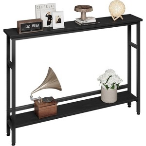 5.9" Narrow Sofa Table, 2 Tier Skinny Console Table with Adjustable Shelf, Slim Behind Couch Table for Living Room, Entryway, Hallway, Foyer - 1 of 4