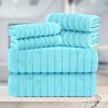 BAGOKIE 100% Turkish Cotton Corduroy Ribbed Bath Towels 6-Piece Set - 4 of 4