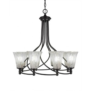 Toltec Lighting Capri 8 - Light Chandelier in  Dark Granite with 5.5" Fluted Italian Ice Shade - 1 of 1