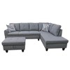 DOMETOUR Living Room Sofa Set 3Pcs(Sofa+Chaise+Ottoman) - 2 of 4