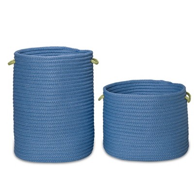 Colonial Mills Marissa Woven Hamp Set-2 - Blue 17"x17"x22" 19"x19"x15"