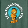 Women's - Garfield - Ignoring You Lightweight French Terry Wide Neck Long Sleeve Shirt - 2 of 4