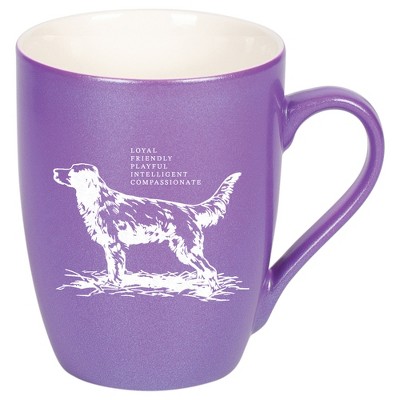 Elanze Designs 10 Ounce Ceramic Decorative Laser Engraved Giftable Novelty Tea Coffee Cup Mug Passion Purple Dog Loyal Friendly Playful Intelligent