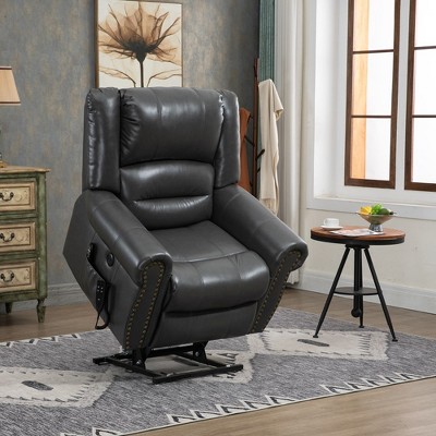 Power Lift Recliner Chair with USB Ports, Heat Massage Dual Motor Up to 350 LBS