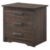 HomeStock Wenge Nightstand 23x22x18 Contemporary Bedside Table with Rich Finish, Sleek Design and Compact Storage for Bedroom Use - 2 of 4