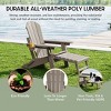 WestinTrends Malibu Folding Adjustable Adirondack Chair with Retractable Ottoman and Cup Holder, Weathered Wood - 4 of 4