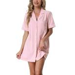 cheibear Womens Pajama Shirt Dress Button Down Sleep Nightshirt Lounge Sleepwear Nightgowns