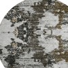 Taupe Brown And Gold Abstract Washable Indoor Outdoor Area Rug - 4 of 4