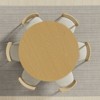 PexFix 52" Solid Wood Round Dining Table Kitchen Table for 4-6 with Tabletop & Textured Cylindrical Base for Living/Dining Room Coffee Office Natural - 3 of 4
