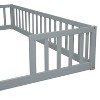PAGED Double Twin Floor Bed Wood Bed Frame with Fence, without Door, Easy Assembly, Noise Free - 4 of 4