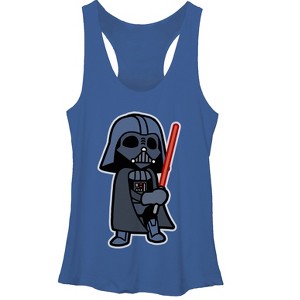Women's Star Wars Darth Vader Cartoon Racerback Tank Top - 1 of 3