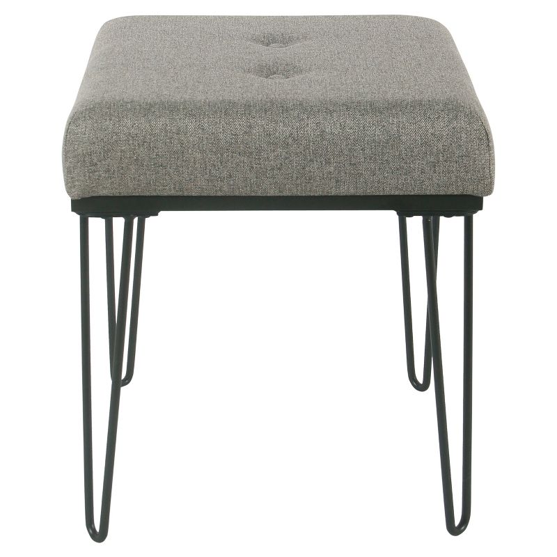 Mid Mod Square Stool Metal Hairpin Leg - Gray - HomePop, 4 of 11