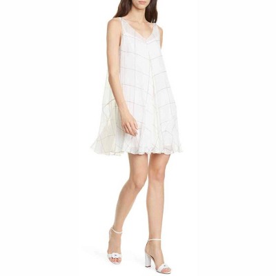 Women's Windowpane Grid Print Sheer Crepe Dress - Club Monaco