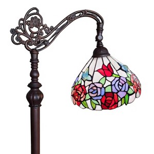 Amora Lighting Tiffany Style Roses Reading Floor Lamp 62" High - 1 of 3