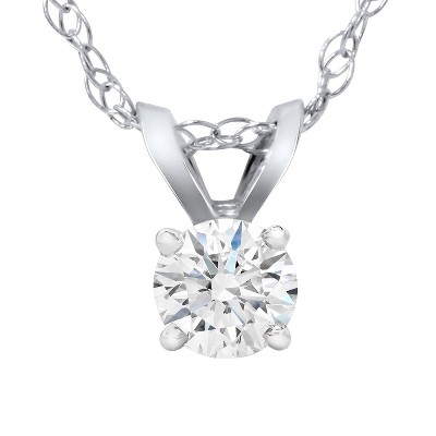 Pompeii3 1/5ct Lab Created Diamond Solitaire Pendant 14K White Gold