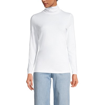 Lands' End Women's Lightweight Jersey Skimming Long Sleeve Turtleneck
