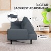 Vipbear Futon Sofa Bed,75.8" Linen Fabric Comfy Couch Bed,3 Seater Convertible Sleeper Sofa with Adjustable Backrests,Modern Folding Loveseat - 3 of 4