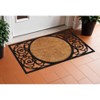 HomeRoots 22" X 36" Black And Natural Geo Scrollwork Outdoor Rubber And Coir Door Mat - 2 of 4